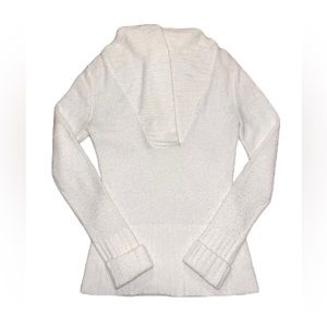 White House Black Market Cowl V Neck Oversized Sweater White Size Extra Small